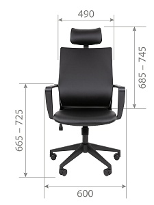 Офисное кресло CHAIRMAN 545, экокожа, черный